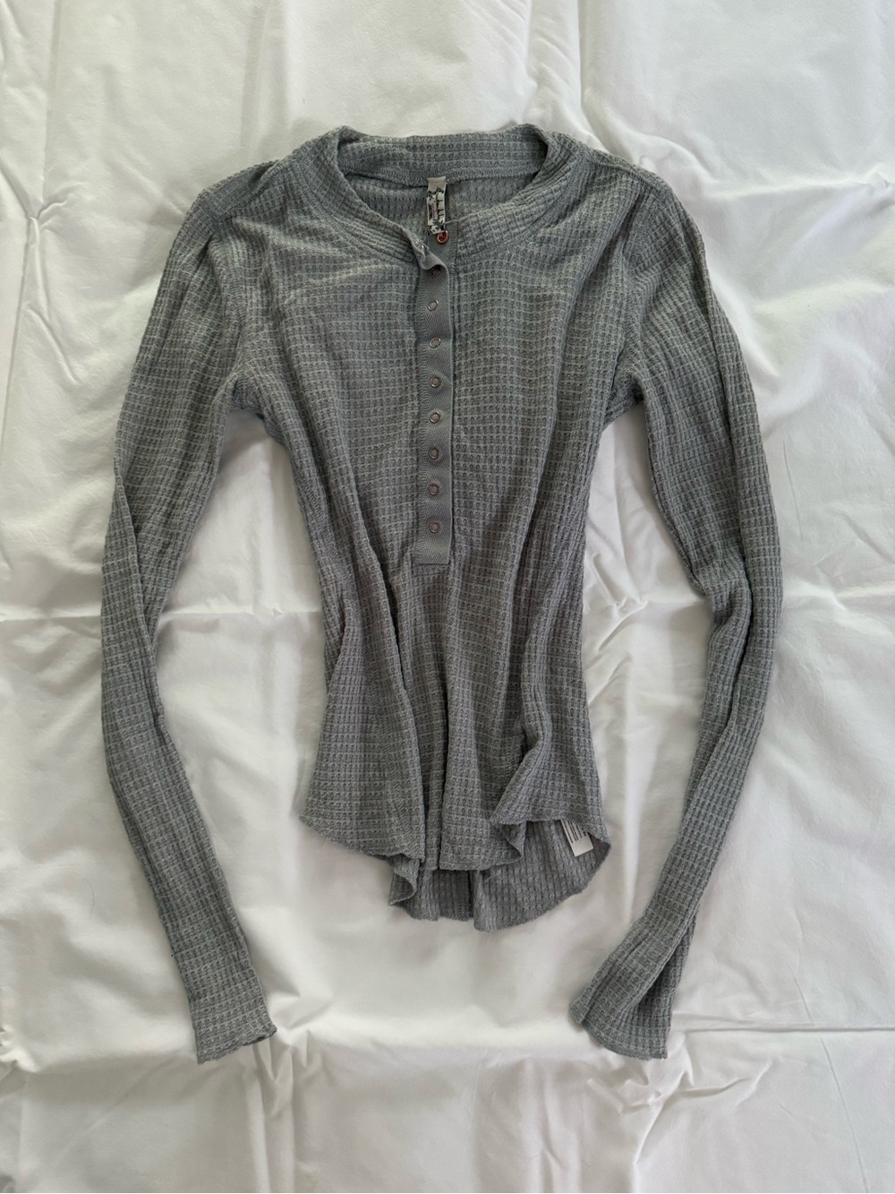 Free People Greenish Gray Long Sleeve Top